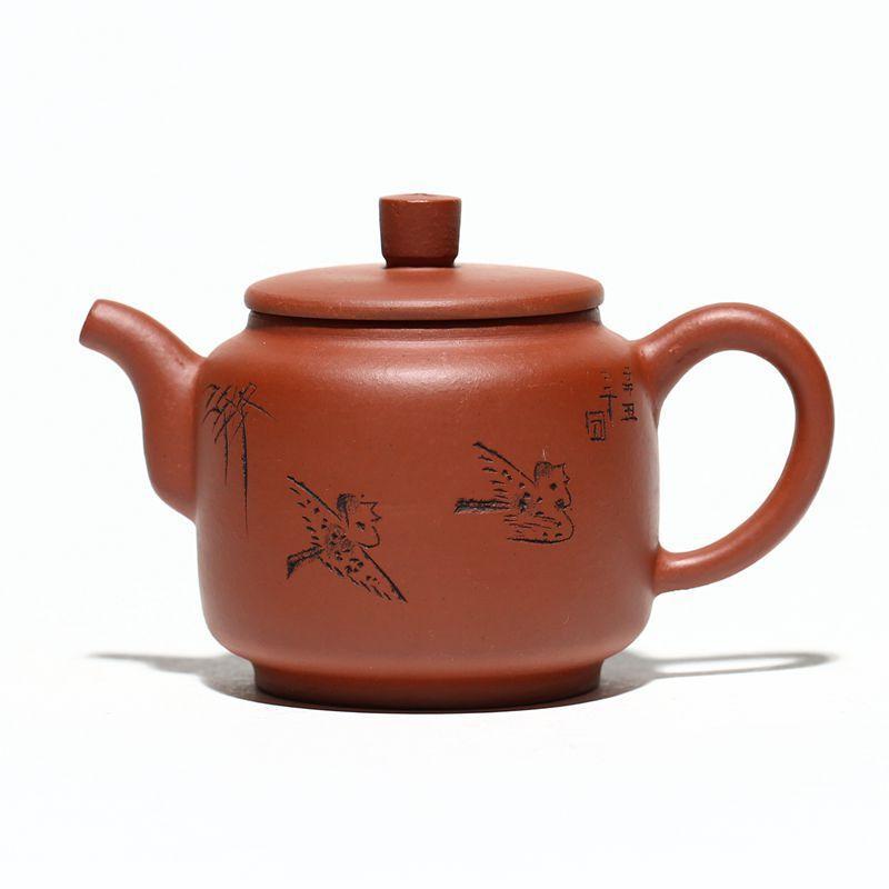 

150 мл изысканные чайники из фиолетовой глины Исин, ручной работы, горшок для птиц, чайник из необработанной руды Dahongpao, чайный сервиз Zisha, чайная церемония, подарок, ремесло