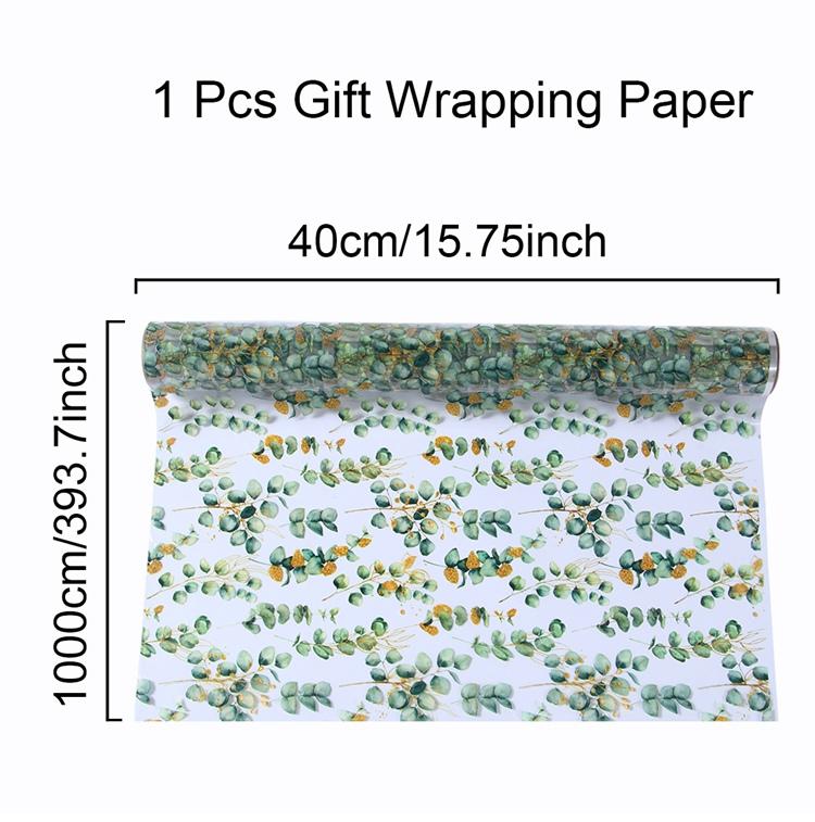 

Cellophane Wrap Roll Leaf Print Gift Basket Treats Wrapping Craft Flower Bouquet Plastic Candy Gift Packing Bag Wrapping Paper