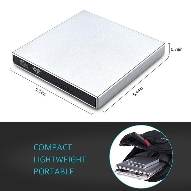 

Professional External Dvd Drive Slim Low Noise External Dvd Player Usb 2.0 Dvd/Vcd/Cd-Rw Burner Writer Player onesize