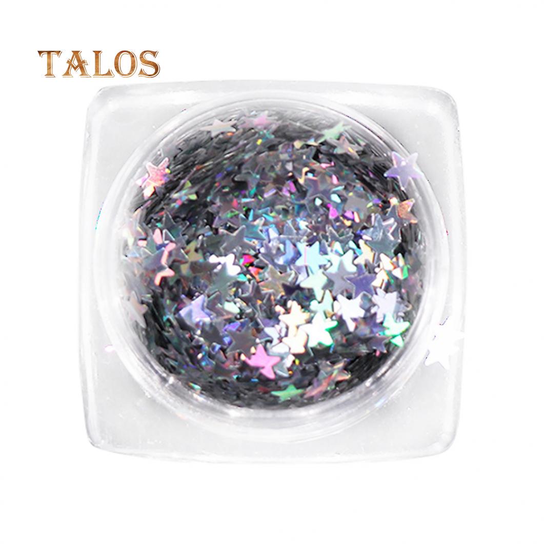 

3 мм натуральный женский лазерный пентаграмма блестка дизайн ногтей декор DIY маникюрный инструмент уход за ногтями серебряный