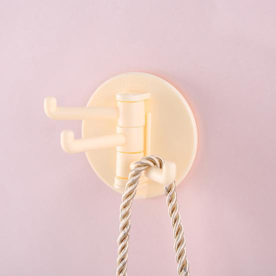 12PCS Wall Hooks, with 3-Branch Rotating Design, Self-Adhesive Waterproof Organizer, Strong Load-Bearing Hooks for Bathroom Kitchen