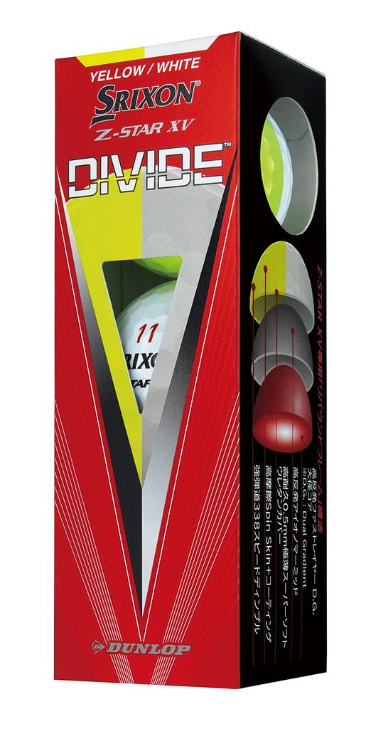 DUNLOP Golf Balls SRIXON XV DIVIDE 2023 Model 1 Dozen Z-STAR (12 Pieces) Yellow/White