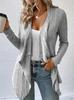 Europe, America autumn and winter new women's clothing solid color casual fashion loose long sleeve knitted cardigan top