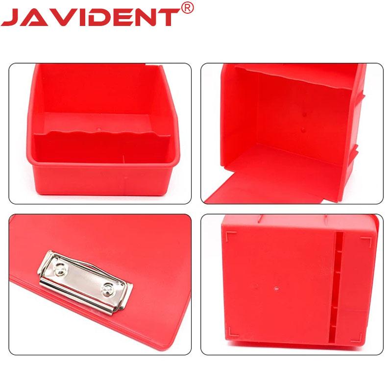4Pc Dental Extra-Large Transfer Box Laboratory Divided Work Tray Colored Plastic Model Transfer Box Metal Clip Storage Box