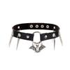 Halloween PU Leather Spike Bat Choker Necklace For Women Collar Gothic Punk Black Strap Cosplay Chocker Necklace Pendant Accesso