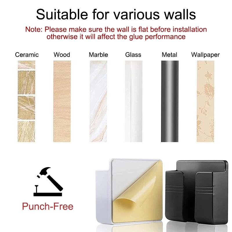 1PC Phone Shelf Self-Adhesive Cell Phone Remote Control Storage Shelf Wall Bedside Adhesive Shelf Bathroom Accessories