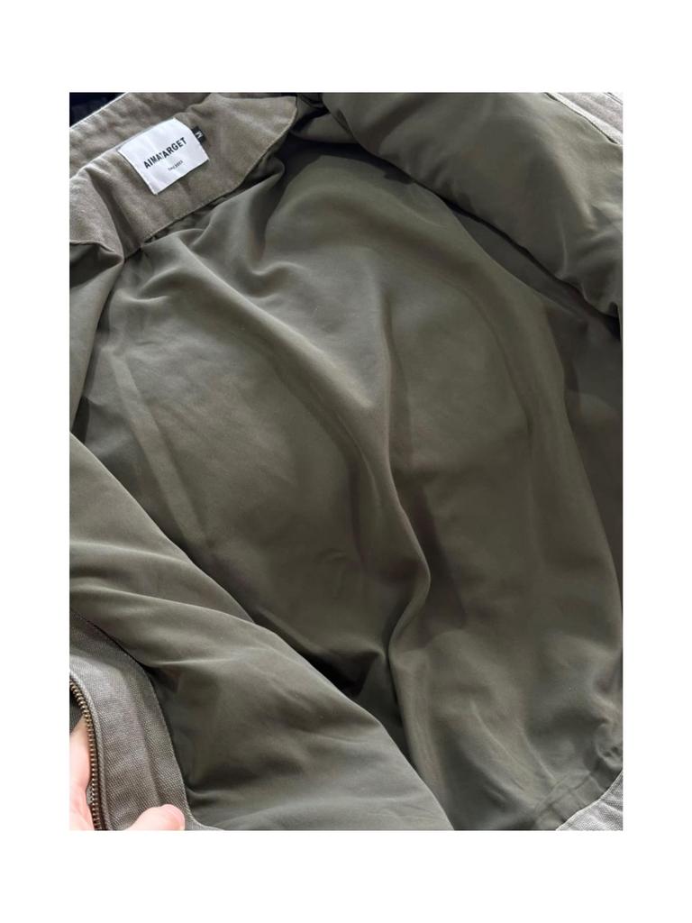 Men's Retro Washed Harrington Jacket, Stand Collar, High-End Design, Spring/Autumn Casual Wear