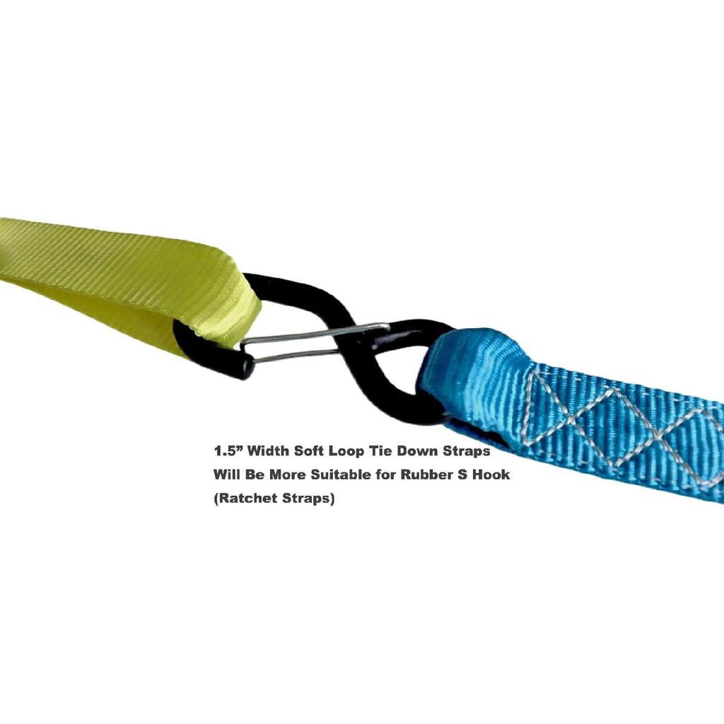 Soft Loop Tie Down Straps (4PK) Heavy Duty Motorcycle Tie Down Straps Loop Straps 1.5” X 18” X 10,000 LBS For ATV, UTV Trailer