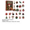 Christmas Countdown Gift Box Advent Calendar with 24 Acrylic Pendants, 2D Flat Bowling Theme Unique Gifts for Bowlers Hanging Ornaments Holiday