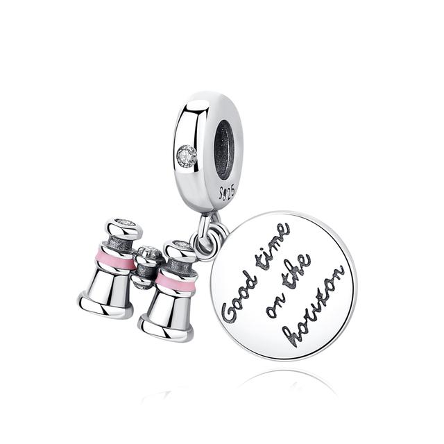 Original 925 Sterling Silver Charm Bead Travel London Bus Motorcycle Suitcase Charms Fit Fashion Bracelets Women Diy Jewelry
