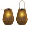 Retro Solar Bamboo Rattan Lantern