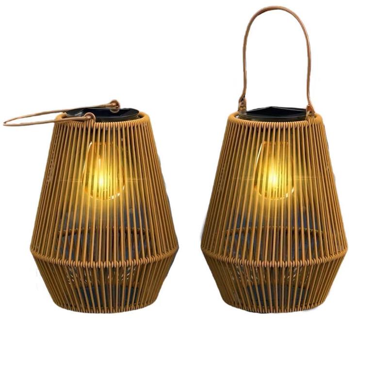 Retro Solar Bamboo Rattan Lantern