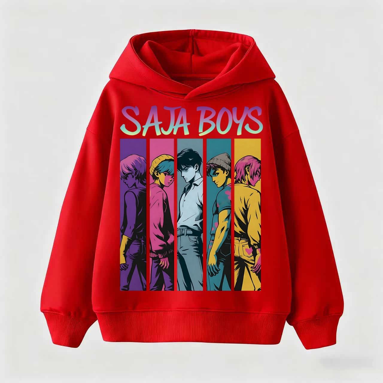Детская мультяшная толстовка K-pop «Охотники на демонов» 2025 Крутая толстовка-пуловер с капюшоном для мальчиков и девочек Повседневный модный топ 110