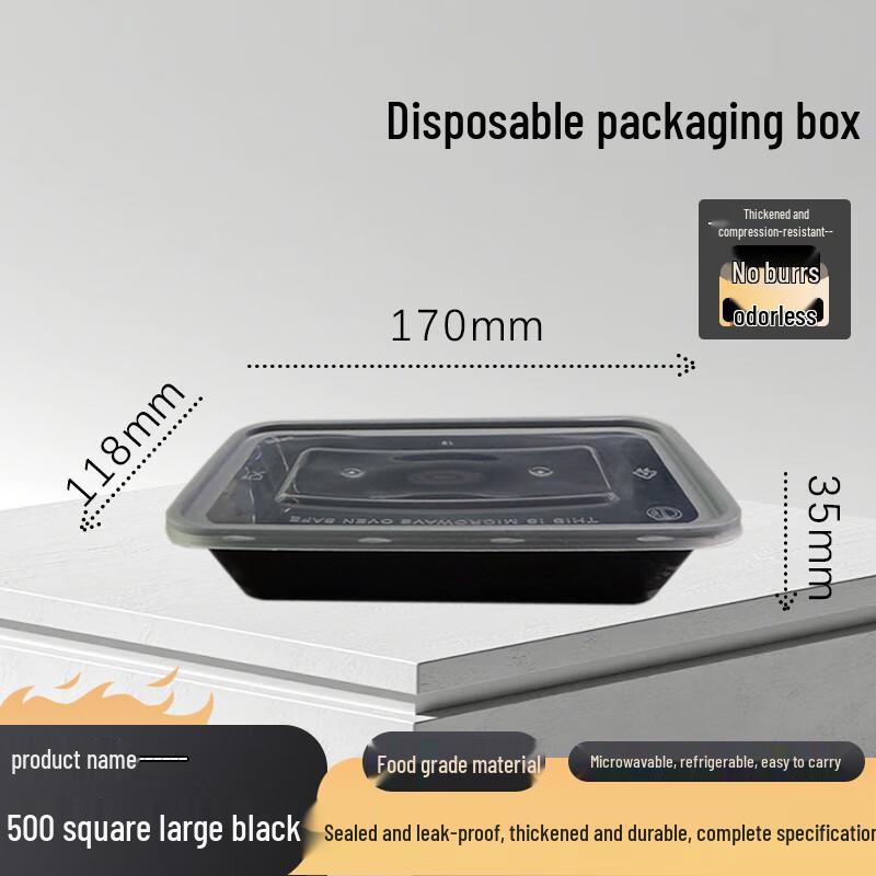 Green Health Chef 500ml Rectangular Disposable Meal Box