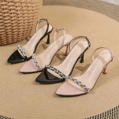 Mode Spitz Strass mit Stilettoabsatz Damen 2025 Sommer Neu Sexy Nude High Heels Wunderschöne High Heel Sandalen