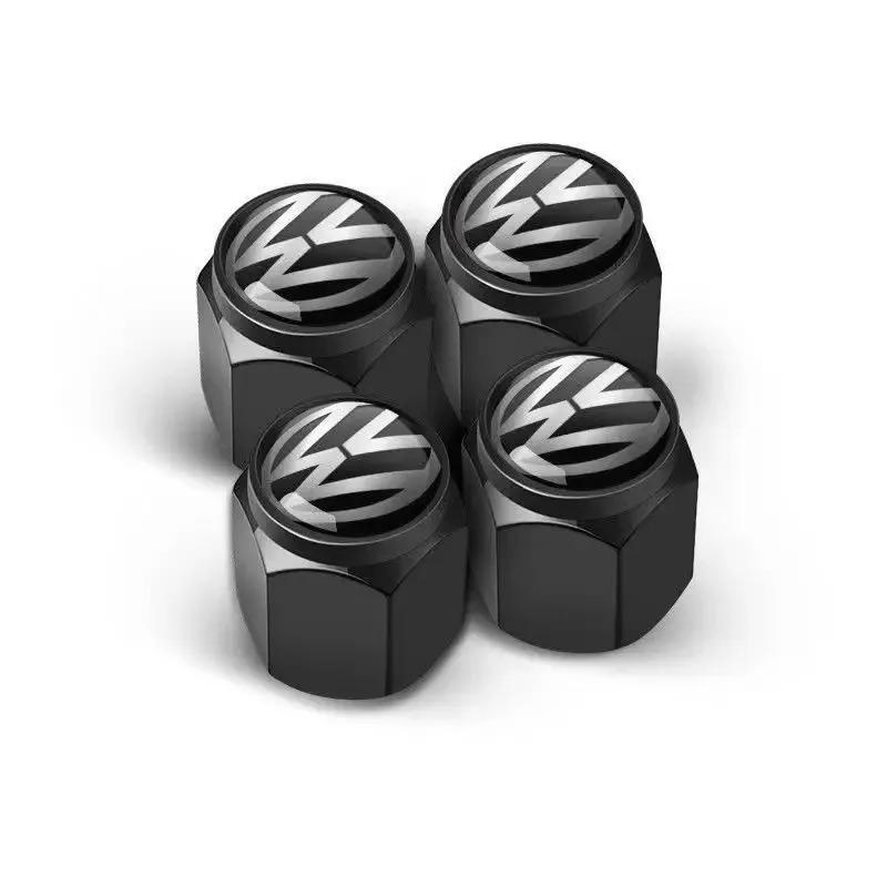 VW New 4 pcs Metal Car Wheel Valve Caps Stem Covers for VW Volkswagen Golf Polo Passat Tiguan Touran Jetta Accessories