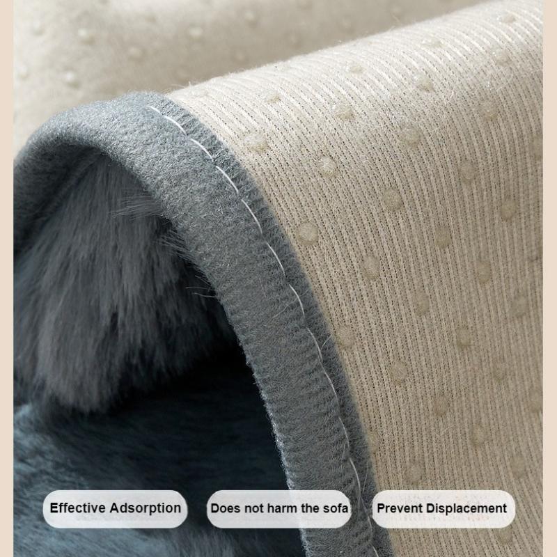 1pc Luxury Plush Faux Rabbit Fur Chair Cover - Soft Warm with Elastic Closure Comfort for Office, Dining & Living Room Decor