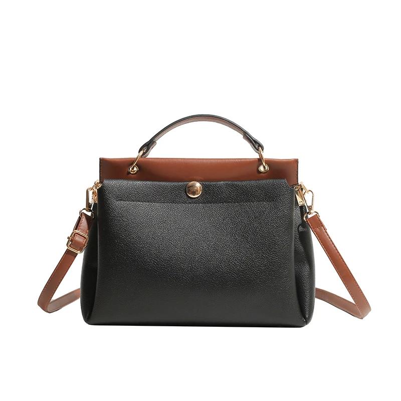 Monochromatic Feminine Shoulder Bag with Zipper Interior Square Bags Stitching Line High Quality Fashion