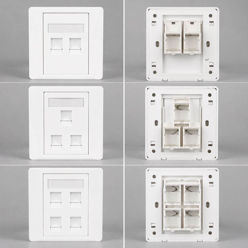 1Pcs CAT5E CAT6 CAT6A CAT7 CAT8 Network Wall Panel LAN Ethernet Cable Interface  Home Office Network