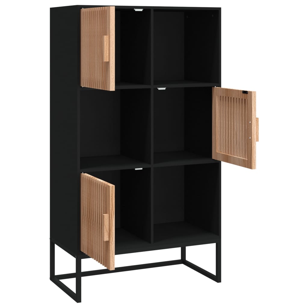Highboard Black 70 X 35 X 125 Cm Particleboard