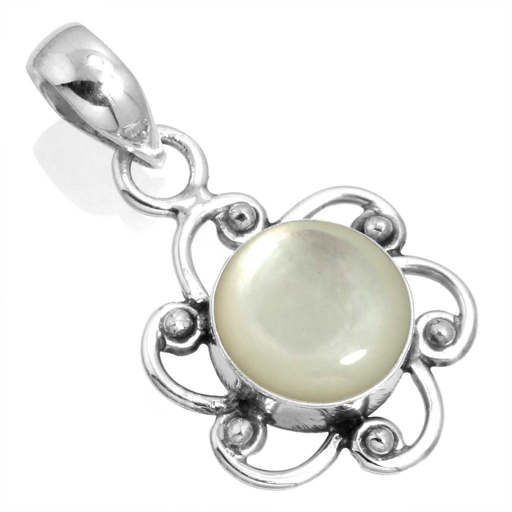 925 Sterling Silver Pendant Women Gemstone Handmade Jewelry Thanksgiving Gift Blue Green Purple Copper Turquoise Pearl Lapis Mother Of Pearl Cocktail