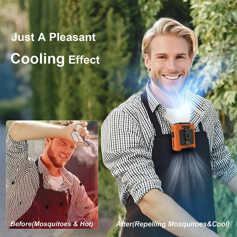 Portable Waist Fan, 6000mAh Portable Fan Rechargeable with 3 Speeds Faster Cooling 16000RPM & Flashlight Hands-Free Cooling Neck Fan