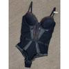 Lace Bodysuit Women With Back Cutout Push-Up Support Slim Fit Winter Wear
