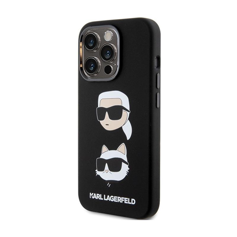 Karl Lagerfeld Silicone Karl & Choupette Heads - Etui Iphone 15 Pro Max (Czarny)