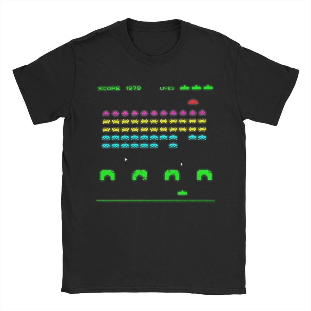Frogger ARCADE Space Invaders Game Men's T Shirt  Unique Tees Short Sleeve Crew Neck T-Shirt Pure Cotton 6XL Clothes
