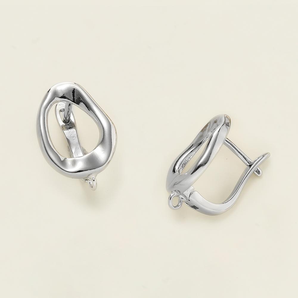 2pcs/lot 6 Styles 18K Gold Color Plated Metal Copper Earring Hook Clasps With Zircon For Earrings Jewelry Making Accessories