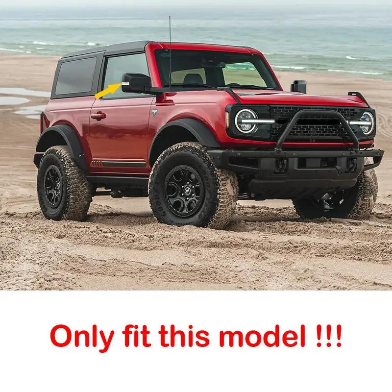 For Ford Bronco    2024 Car Rearview Side Mirror Cover Wing Cap Exterior Door Housing Shell ABS Trim Sticker