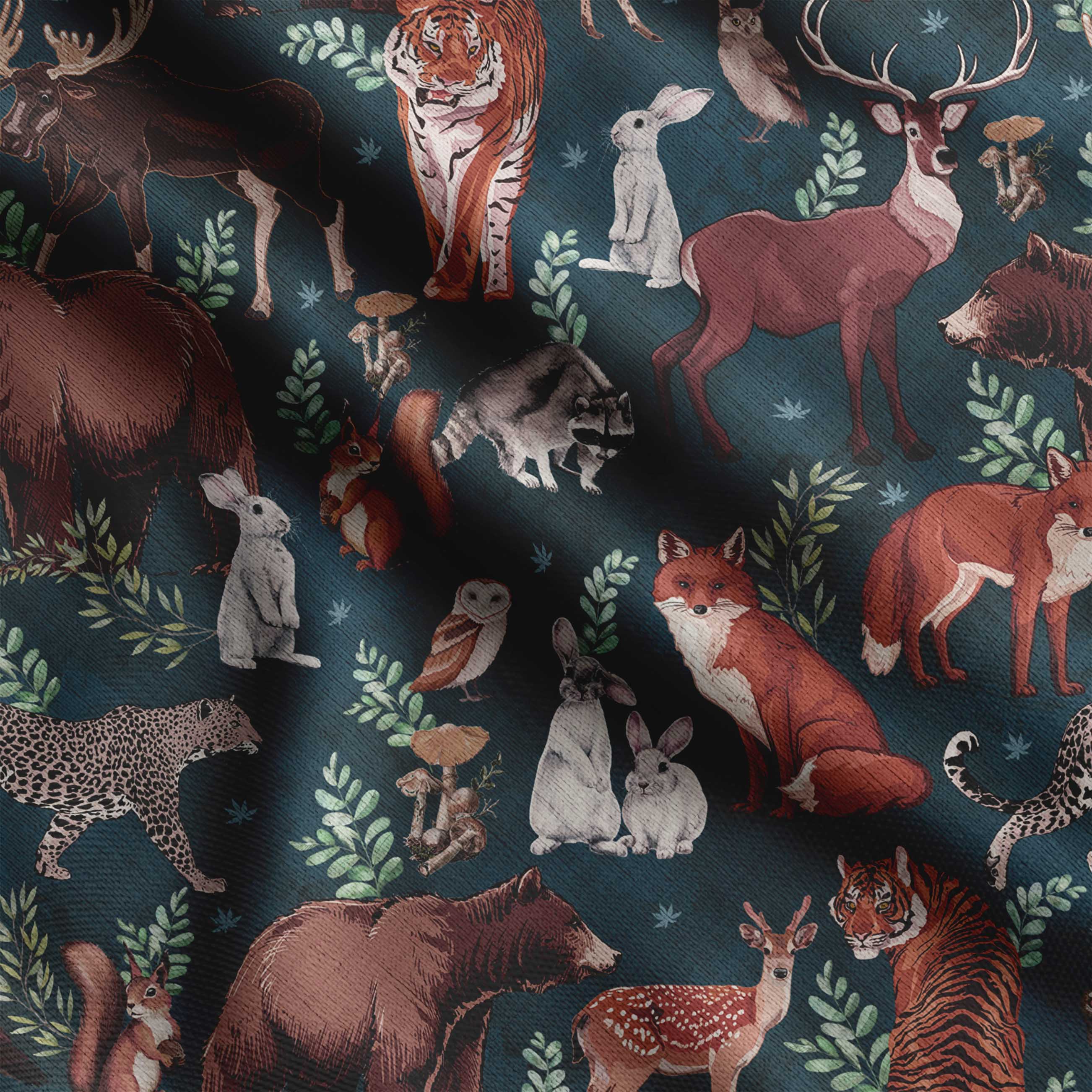 

Soimoi Animals Print, бавовняний кембрік, стьобальна тканина, продана The Yard шириною 42 дюйми, бавовняна тканина середньої щільності, швейні приналежності, 42 Inch Wide - Cotton Cambric чирок синього кольору