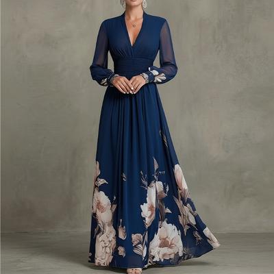 Damskie wiosenne nowości, europejskie i amerykańskie sukienki, modne i eleganckie drukowane sukienki z dekoltem V