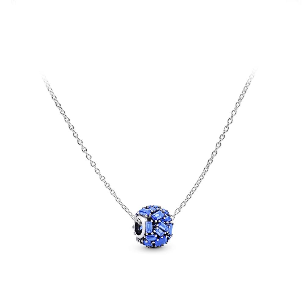 Pandora Blue Elegant Set Unisex Necklace Silver ZT24101516A 45cm,Blue Elegant Set