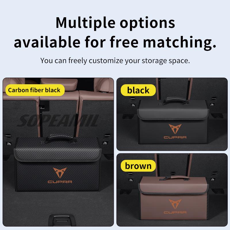 VRT4 For Cupra Ateca Born Leon IBIZA Raval Formentor Terramar Tavascan Car Trunk Storage Box Capacity Foldable Stowing Tidying Bag