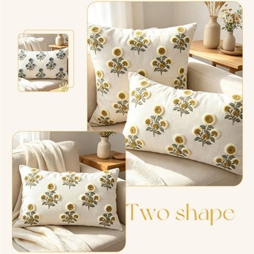 Retro Flowers Cushion Covers Embroidered Decorative Pillowcase Throw Pillow Covers Holiday Party
