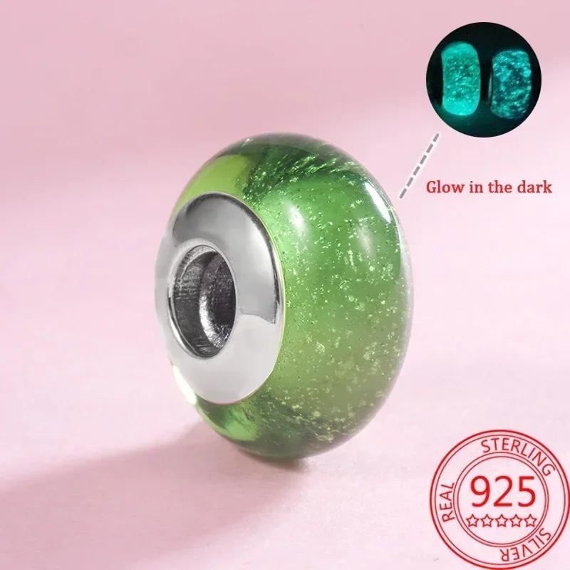 Colorful Murano Glass Beads Glass Ripple Charm Wavy Glass Bead Charms Fit Brand Bracelets Women Copper Jewelry Gift