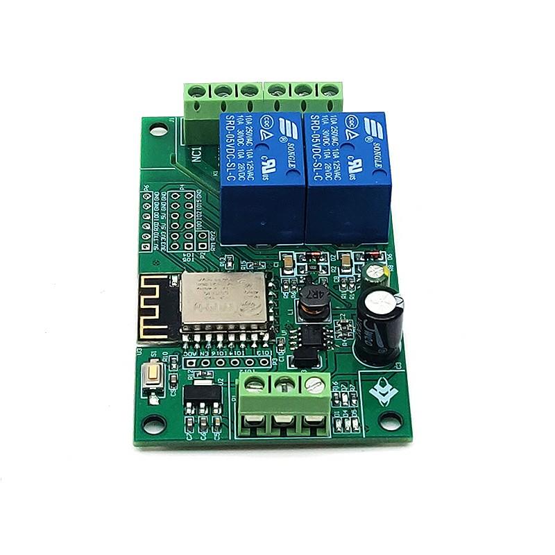 5V/8-80V Power ESP8266 WiFi Dual-Channel Relay Module ESP-12F Development Board Secondary Development