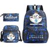 Genshinimpact Yuanshen School Bag Three-Piece Pencil Case Shoulder Bag Backpack