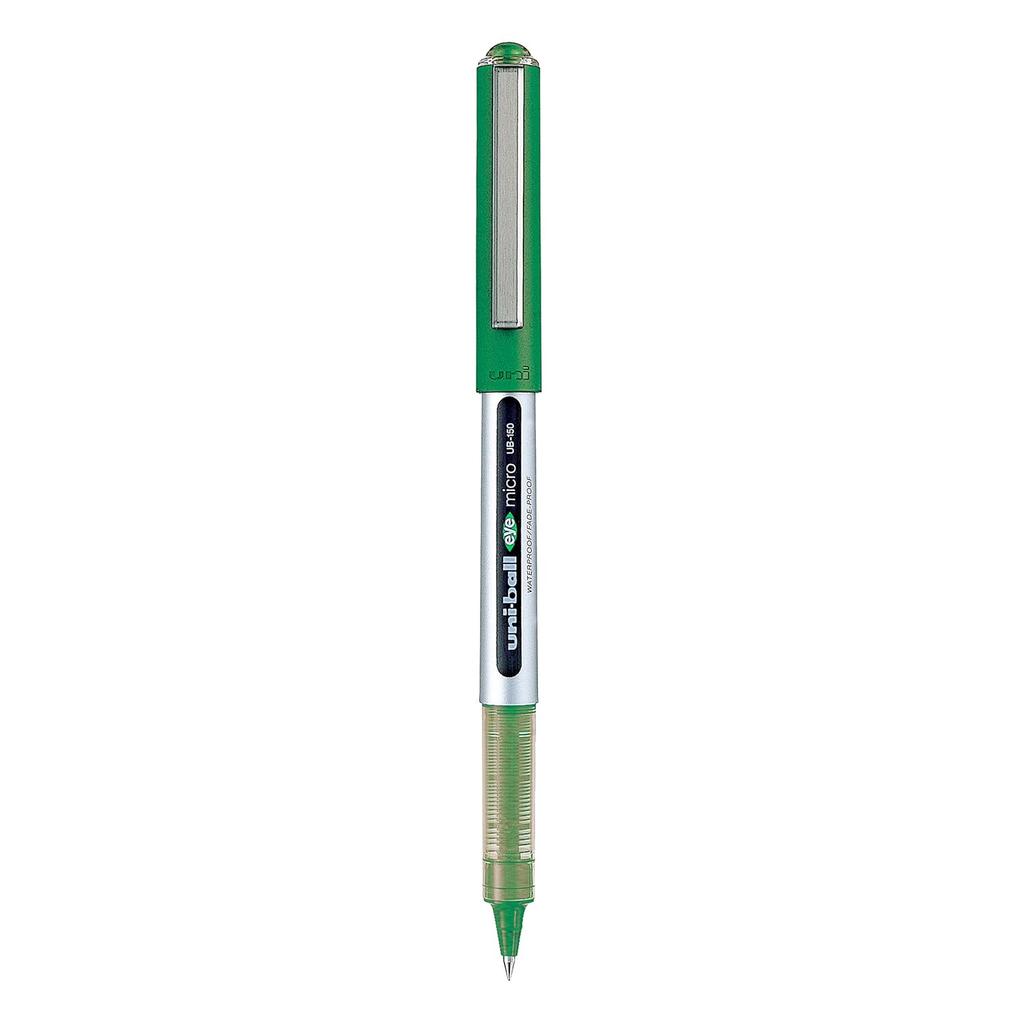 Uni-ball Eye UB150 0.5mm Roller Ball Pen Green Ink Pack of 5 for Office, School & Home Writing