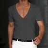 2023 Men's Deep V-Neck Waffle Knit Casual Fitness T-Shirt - Summer Style