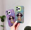 Ins Wind Hello Color Curly Hair Girl Mobile Phone Case iPhone16 Anti-drop Color Silver Apple 17 Girlfriend 15pm
