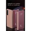 Luxury Side Window Smart Dormancy Case for Samsung Galaxy Z Fold 7 6 5 4 3 Plating Mirror PU Leather Stand Cover for Z Fold 7