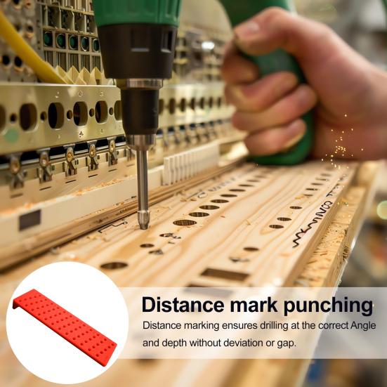 3D Printed Distance Mark Precise Positioning Heavy Duty 2-In-1 Multifunction Woodworking Projects Hole Punch Guide Marking Drilling Tool