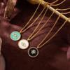 Round Coin Drip Oil Necklace Devil'S Eye Fashion Clavicle Chain Versatile Vintage Necklace