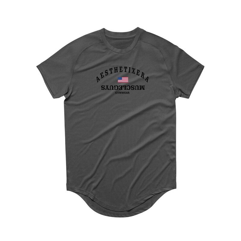 Muscleguys Îmbrăcăminte de vară Tricou casual sport pentru bărbați Fitness Uscare rapidă Respirabil și răcoros cu mânecă scurtă