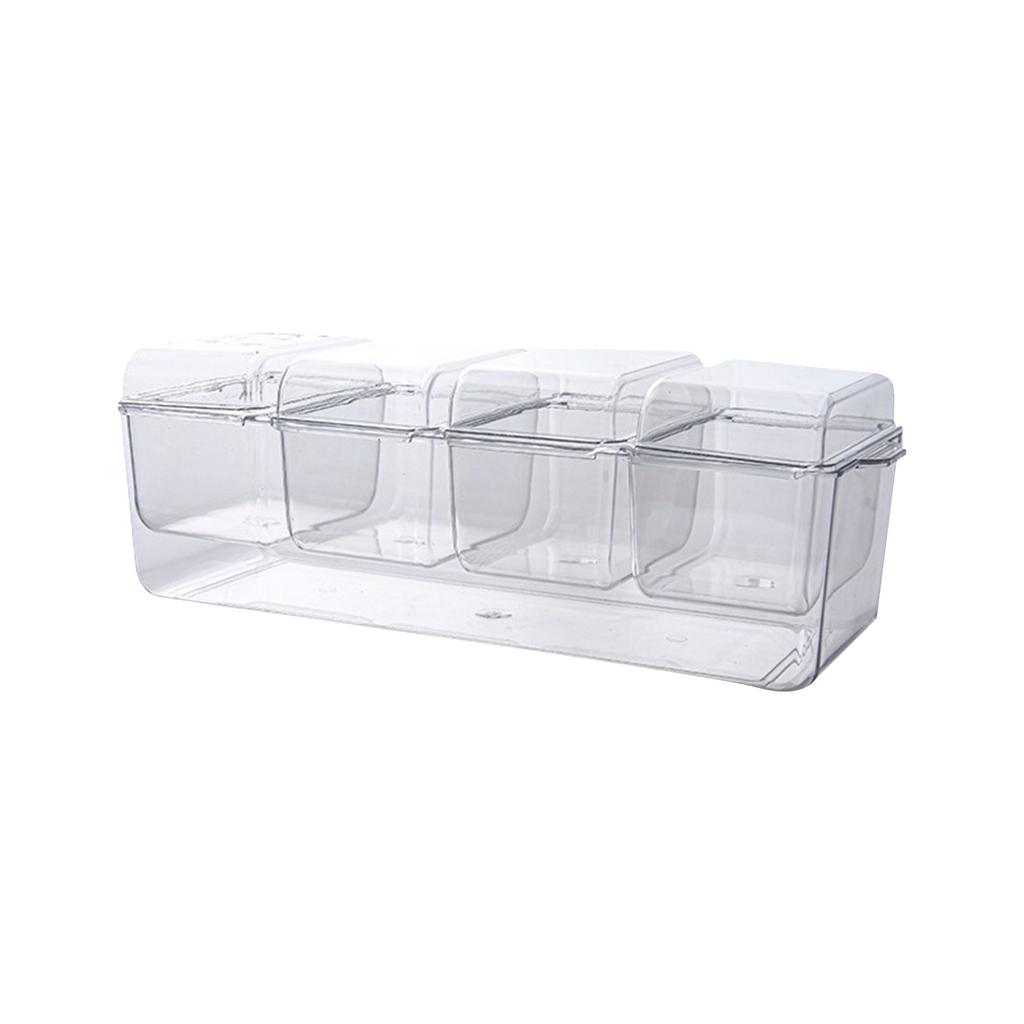 Storage Container with Dividers, Bento Lunch Box for Sliced , Portable Plastic for Kitchen