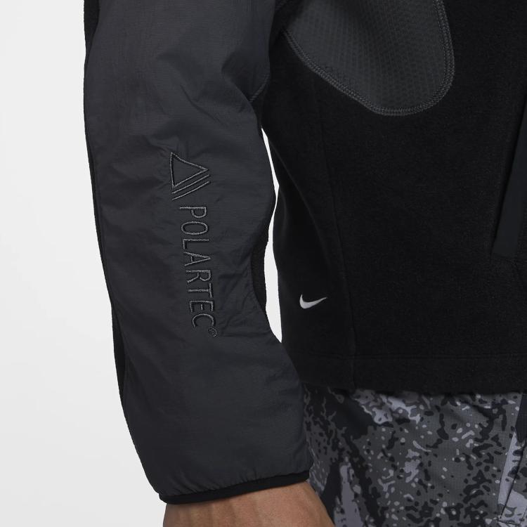 Nike Als M Nk Polartec Trail Fleece Bequeme Strick Stehkragen Pulloverjacke Herrenjacken Schwarz FV9964010