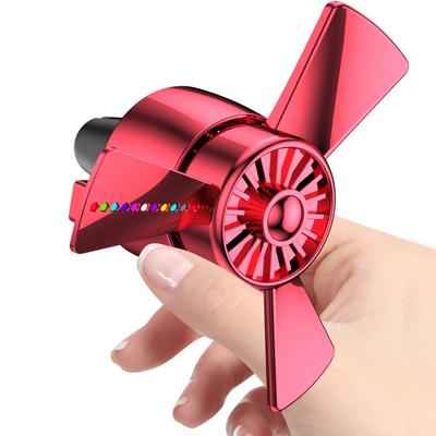 Propeller Car Air Fresheners With LED Light Automotive Rotating Propeller Air Outlet Fan Freshener Vent Clips Essential Perfume