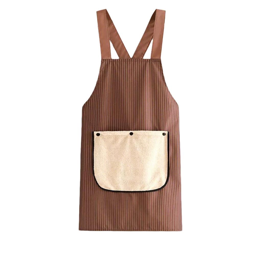 

Waterproof Anti-fouling Kitchen Apron With Detachable Towel Sleeveless Cross Back Chef Cooking Baking Restaurant Bib кофейный